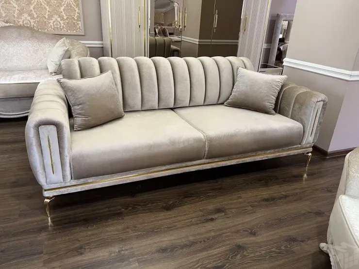 Диван Замира 3х местный бежевый