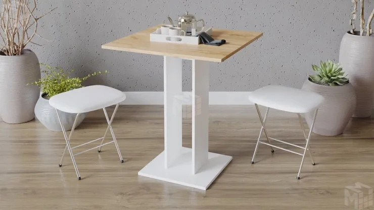 Стол обеденный Анкона Тип 1 Белый, Дуб Крафт золотой