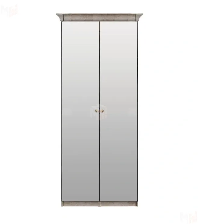 Шкаф Патрисия 2-дверный с зеркалом крем корень глянец