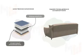 Диван-книжка Лига-095 НПБ ( SEVEN 729 бежевый )