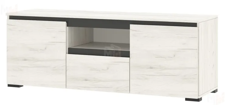 Тумба ГРЕТТА 2С1Я  Дуб Крафт белый-Антрацит