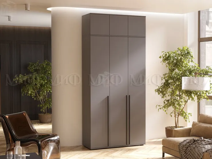 Шкаф Норд 3-х створчатый с антресолью (графит)