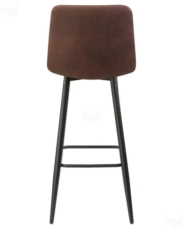 Стул барный DOBRIN NICOLE (черные матовые ножки, коричневая микрофибра (PK-03))