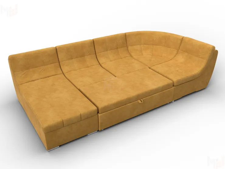 Диван П-образный модульный Холидей ( BRUT 10 желтый )