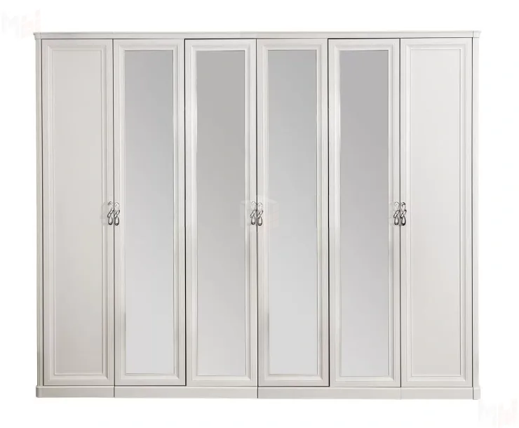 Шкаф Мишель 6-дверный белый матовый