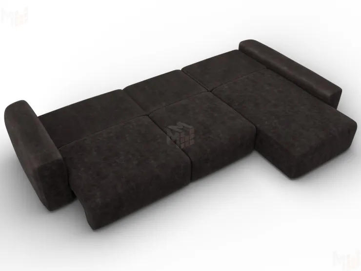Диван угловой Лига-066 НПБ Лонг угол правый ( BRUT 17 коричневый )
