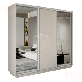 Шкаф-купе Экспресс трио (2 зеркала) 2100 Кашемир