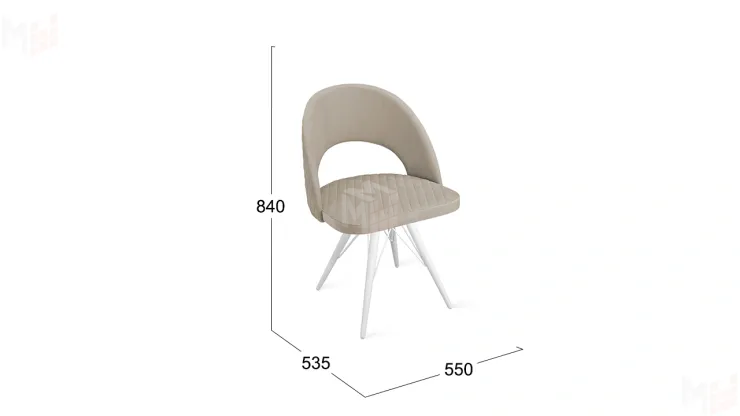 Стул Гэтсби К3 Белый матовый, Велюр Confetti Smoke