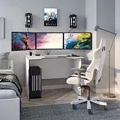 S00586 ВАРДИГ К2 стол компьютерный 100x75x82, белый/серебристый