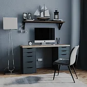 S01026 Ингар 5 комод 36x71x53, серо-бирюзовый