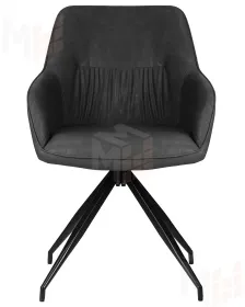 Стул обеденный DOBRIN DANIEL (черные ножки, винтажная антрацитовая экокожа (RU-08))