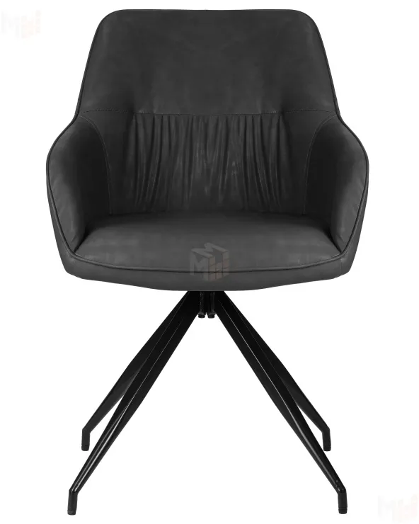 Стул обеденный DOBRIN DANIEL (черные ножки, винтажная антрацитовая экокожа (RU-08))