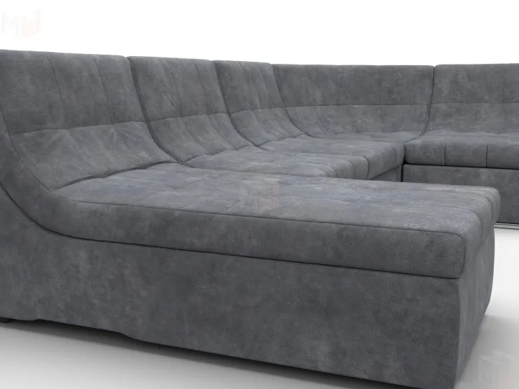 Диван П-образный модульный Холидей ( BRUT 16 темно-серый )