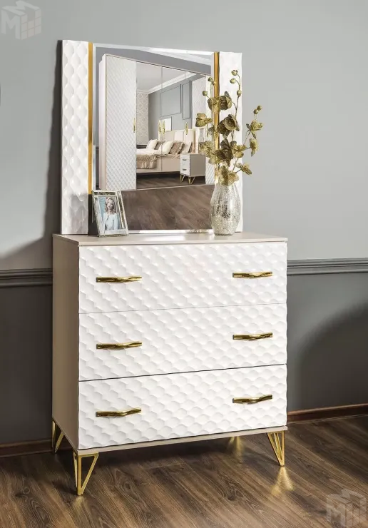 Зеркало Lara ППУ белый глянец