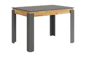 Стол обеденный раздвижной Гермес 2 графит/дуб крафт золотой