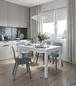 S00494 ВАРДИГ М стол обеденный 120(180)x74x80 шпон, ясень белый