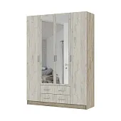 Шкаф 4х створчатый Гармония ШК-602М дуб крафт белый - дуб крафт серый