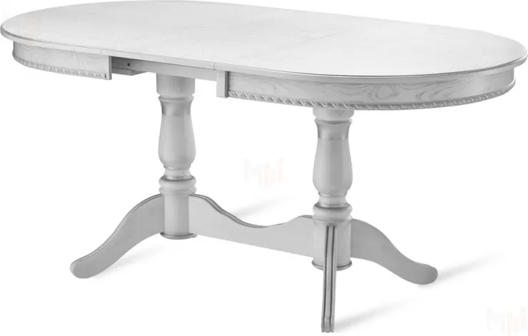 Стол деревянный раздвижной Барэнт 130 Белый с серебряной патиной