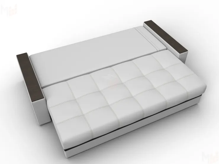 Диван прямой с декором Лига-096 НПБ ( Белый;Черный )