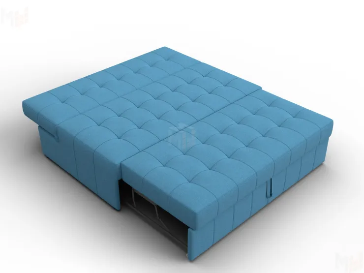 Диван прямой Лига-107 (140) ( Амур 10 голубой )