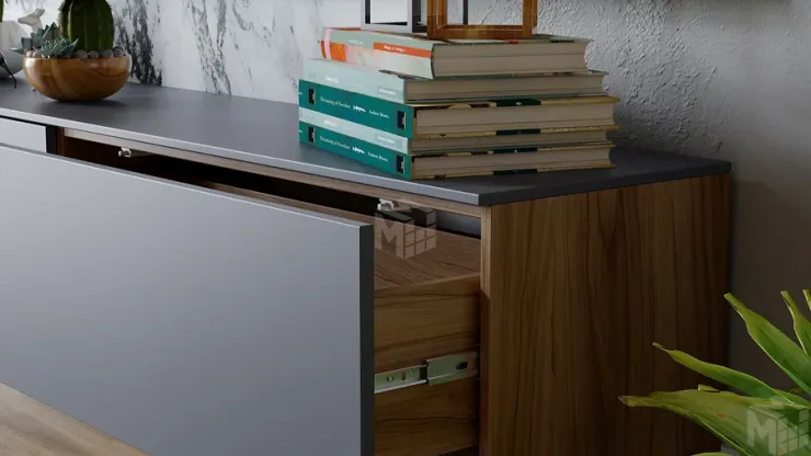 Гостиная Порто №5 - ГН-393.005 Яблоня Беллуно, Графит софт