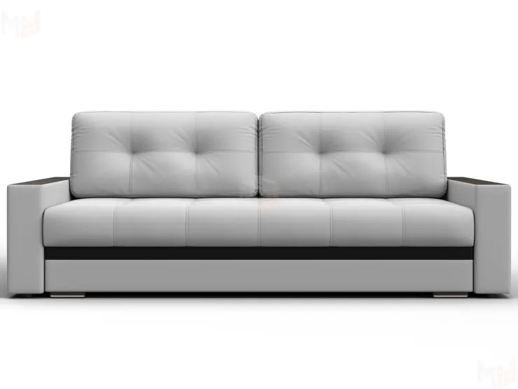 Диван прямой с декором Лига-096 НПБ ( Белый;Черный )