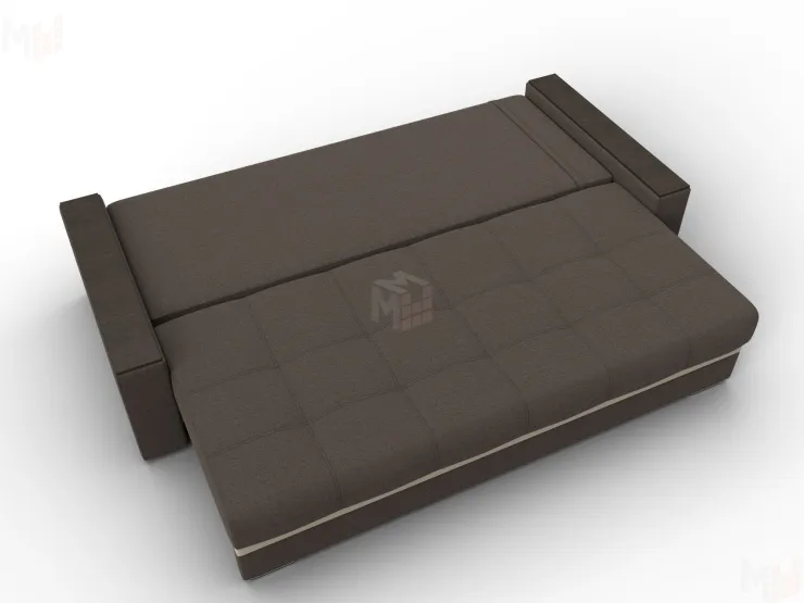 Диван прямой с декором Лига-096 НПБ ( Коричневый\Бежевый )