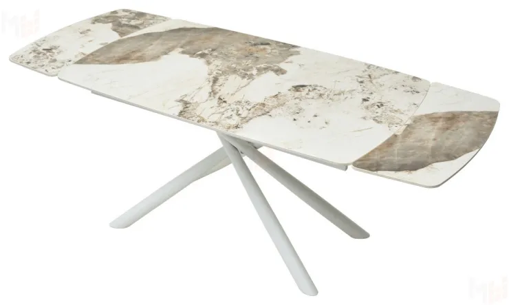 Стол RIVOLI 140 GLOSS LUXURY PANDORA SINTERED STONE/ WHITE