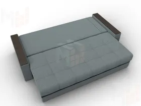 Диван прямой с декором Лига-096 НПБ ( Амур 07 серый;черный )