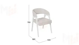 Кресло Техас 1 - W-101 Белый матовый, тк. №220 Шенилл Estetica vanilla