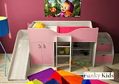 Кровать-чердак Фанки Кидз-6+лестница-комод 13/19СВ+горка 13/18СВ