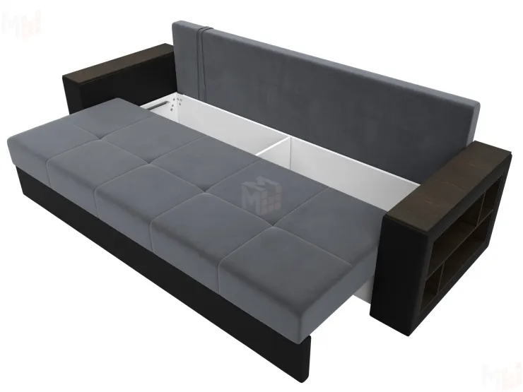 Диван прямой Дубай Лайт ( Серый;Черный )