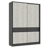 Шкаф-купе Роджина (графит/дуб крафт белый)