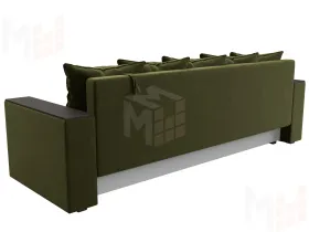 Диван прямой Дубай Лайт полки слева ( Зеленый )