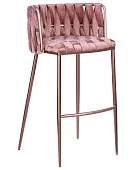 Стул барный DOBRIN EMMA ROSE GOLD (розовый велюр (VF-10))