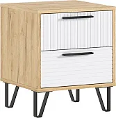 Тумба прикроватная Флэш (дуб крафт/браш вайт) 2 шт