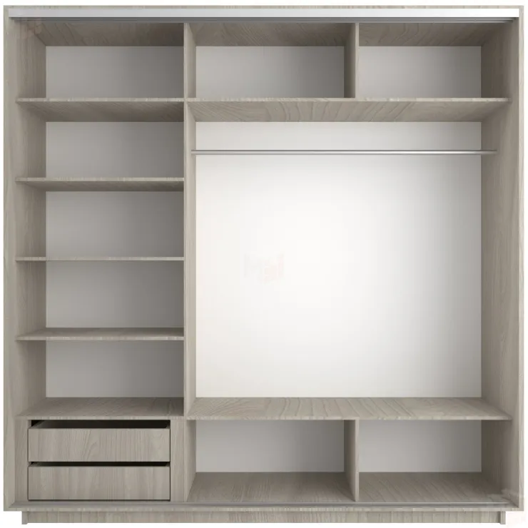 Шкаф-купе Экспресс трио 1 зеркало 2100 (ясень шимо)