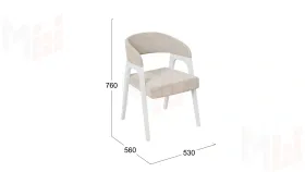 Кресло Техас 1 - W-101 Белый матовый, тк. №208 Велюр Jercy cream