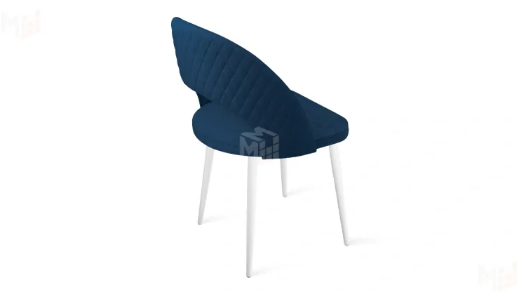 Стул Гэтсби К1К Белый матовый, Велюр Confetti Blue