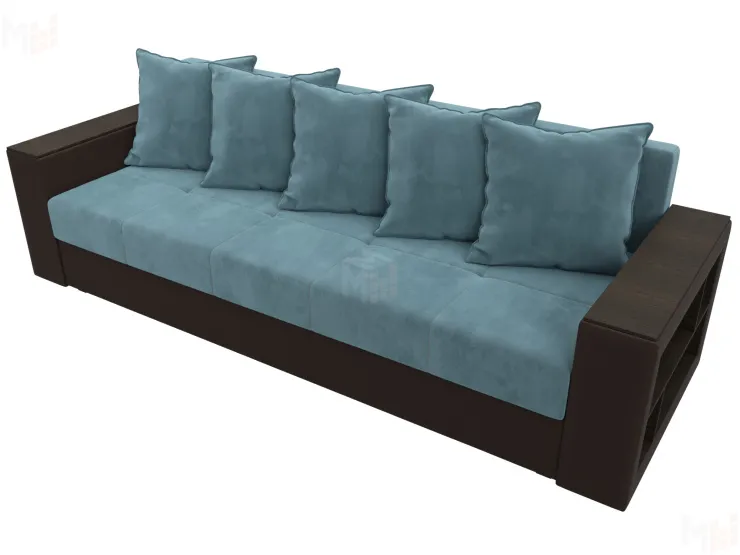 Диван прямой Дубай Лайт ( Бирюзовый;Коричневый )