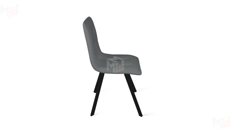 Стул Бруно (паук Т2) Черный муар матовый, Кожзам Серый