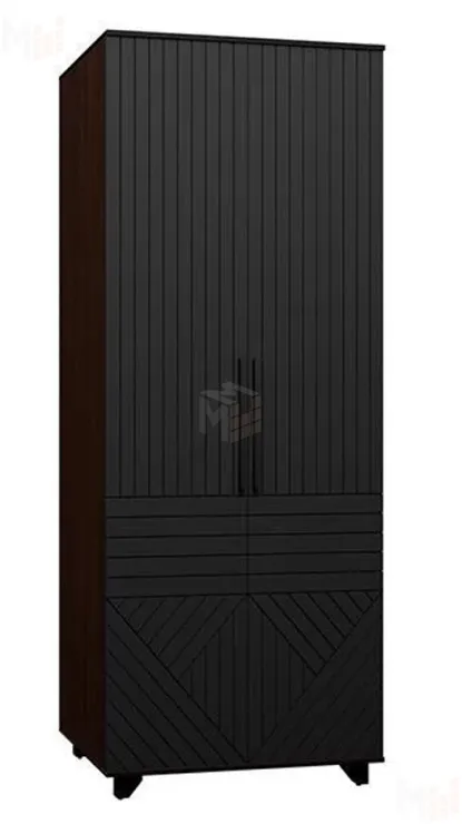 Шкаф 2-х створчатый Копенгаген (венге/черный матовый)