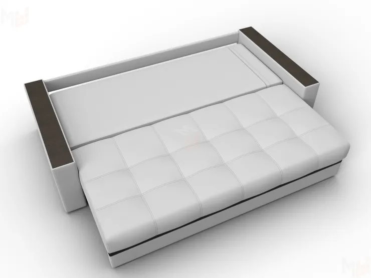 Диван прямой с декором Лига-096 НПБ ( Белый;Черный )