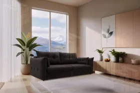 Диван прямой Лига-100 НПБ ( BRUT 17 коричневый )