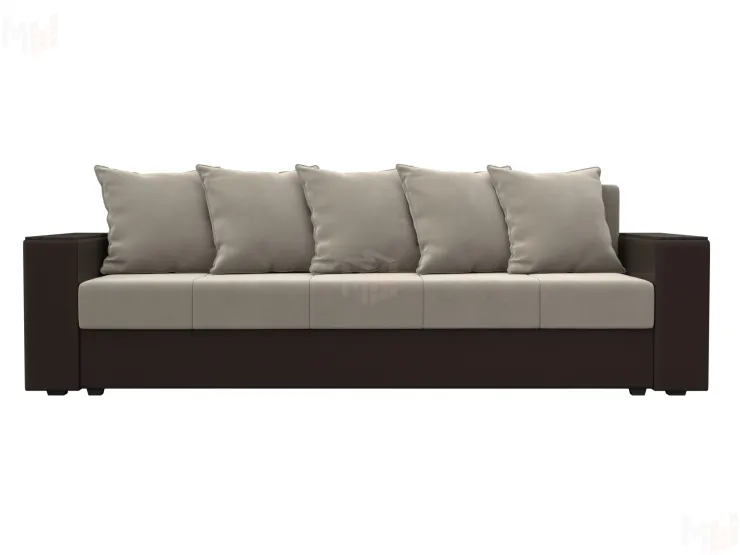 Диван прямой Дубай Лайт полки справа ( Бежевый\Коричневый )