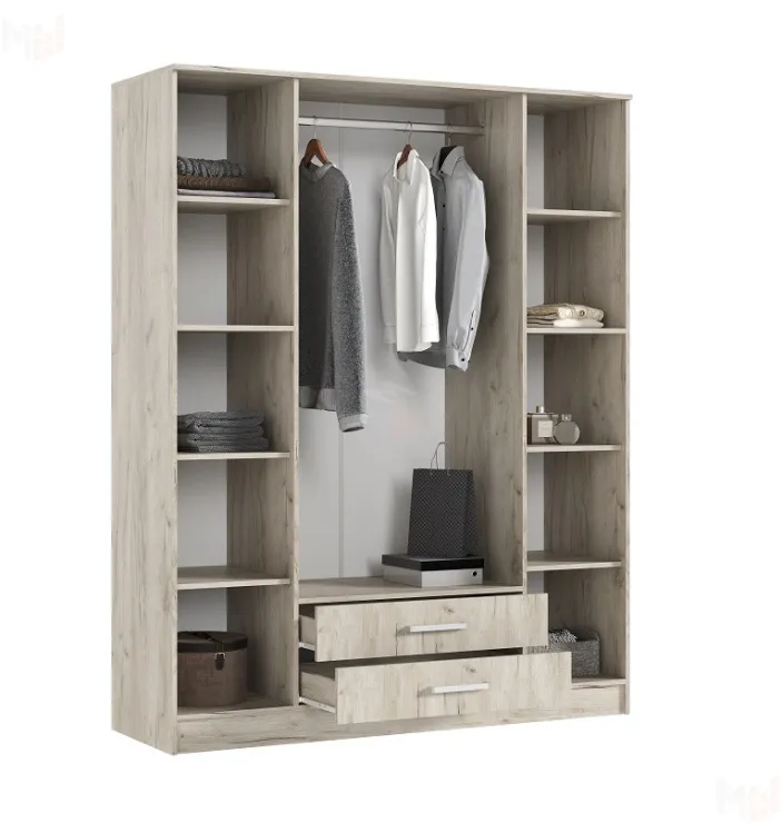 Шкаф Мартина 4-х створчатый (дуб крафт серый/кашемир)