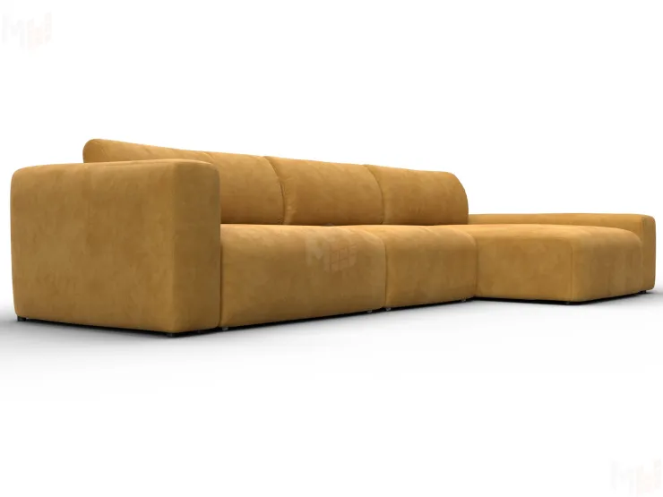 Диван угловой Лига-066 НПБ Лонг угол правый ( BRUT 10 желтый )