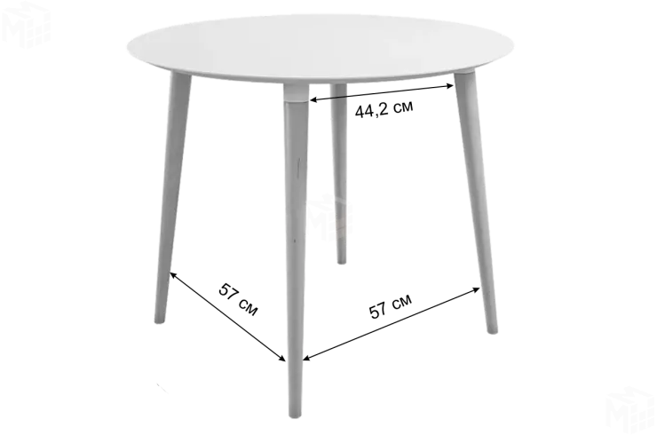 Стол обеденный Сканди 2 белый/светлый лак