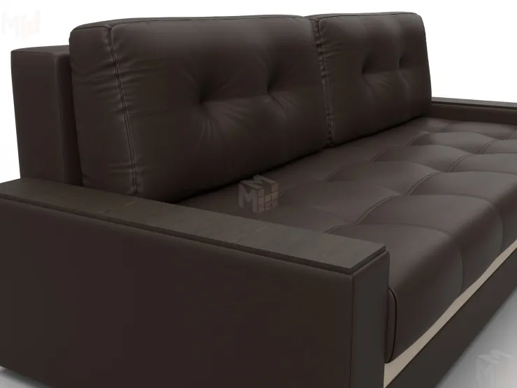 Диван прямой с декором Лига-096 НПБ ( Коричневый\Бежевый )