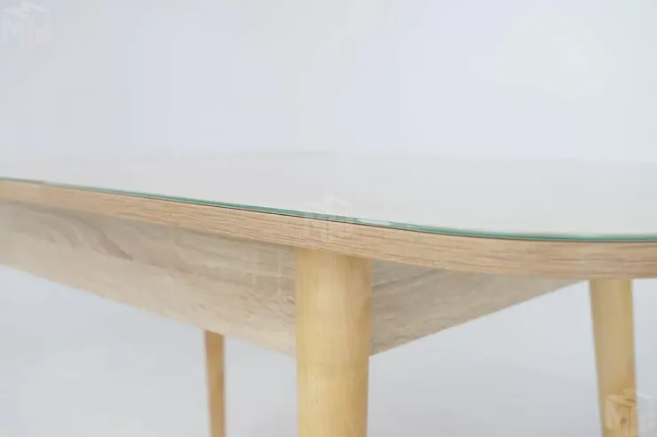 Стол раскладной Хоста с цилиндрическими опорами Бежевый